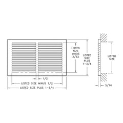 HART & COOLEY Hart & Cooley 6722520W Return Air Grille 25 in W x 20 in H Replacement MPN