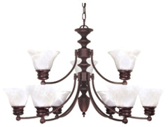 SATCO Satco 60-362 Empire 9 Light 32 Chandelier 2 Tier