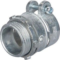 TOPAZ Topaz 156 2 BX Flex Connector, Straight, Squeeze Type, Die-Cast Zinc