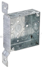 TOPAZ Topaz B8544 4 Square Box W/FL Bracket 1-1/2 Deep 1/2 &3/4 KO