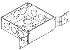 TOPAZ Topaz B8544 4 Square Box W/FL Bracket 1-1/2 Deep 1/2 &3/4 KO