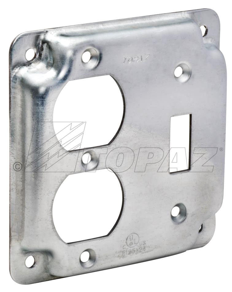 TOPAZ Topaz C2242 4 Square Cover Duplex/Toggle 5/8