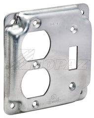TOPAZ Topaz C2242 4 Square Cover Duplex/Toggle 5/8