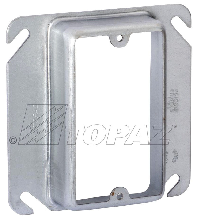 TOPAZ Topaz C4456 4 Square Steel Ring Raised 1 1-Gang 7.46CU