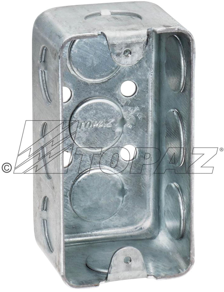 TOPAZ Topaz H4451 4 X2 Rectangular Box Steel 1-7/8 Deep 1/2 KO