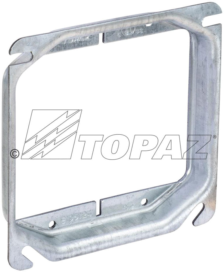 TOPAZ Topaz R2243 4 Square Steel Ring Raised 5/8 2-GANG 7.0CU