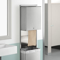 BOBRICK Bobrick B-3974 Classic Series Recessed Convertible Automatic Universal Roll Towel Dispenser/Waste Receptacle for Bobrick