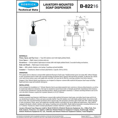 BOBRICK Bobrick B-82216 Deck Mounted Liquid Soap Dispenser 20 Fl Oz Replacement 82216 for Bobrick