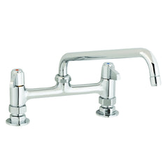 T&S BRASS equip 8 Deck Mount Faucet, Lever Handles, 10 Swing Nozzle & 1/2 NPT Supply Nipple Kit Replacement 5F-8DLS10 for T&S Brass & Bronze Works