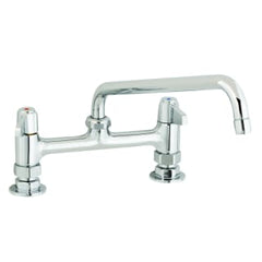 T&S BRASS equip 8 Deck Mount Faucet, Lever Handles, 10 Swing Nozzle & 1/2 NPT Supply Nipple Kit Replacement 5F-8DLS10 for T&S Brass & Bronze Works