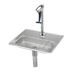 T&S BRASS Glass Filler Water Station 8 Pedestal Glass Filler and Drip Pan Replacement B-1230 for T&S Brass & Bronze Works