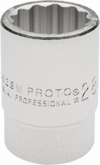 PROTO Proto J5528M 3/4 Drive 12-point Hand Socket 28 Mm