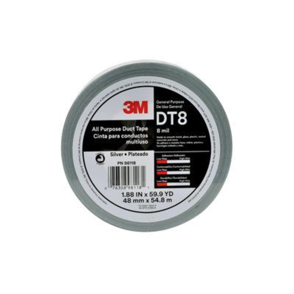 3M 3M 7100158345 All Purpose Duct Tape DT8 48 mm x 54.8 m 8 mil (1 Roll)