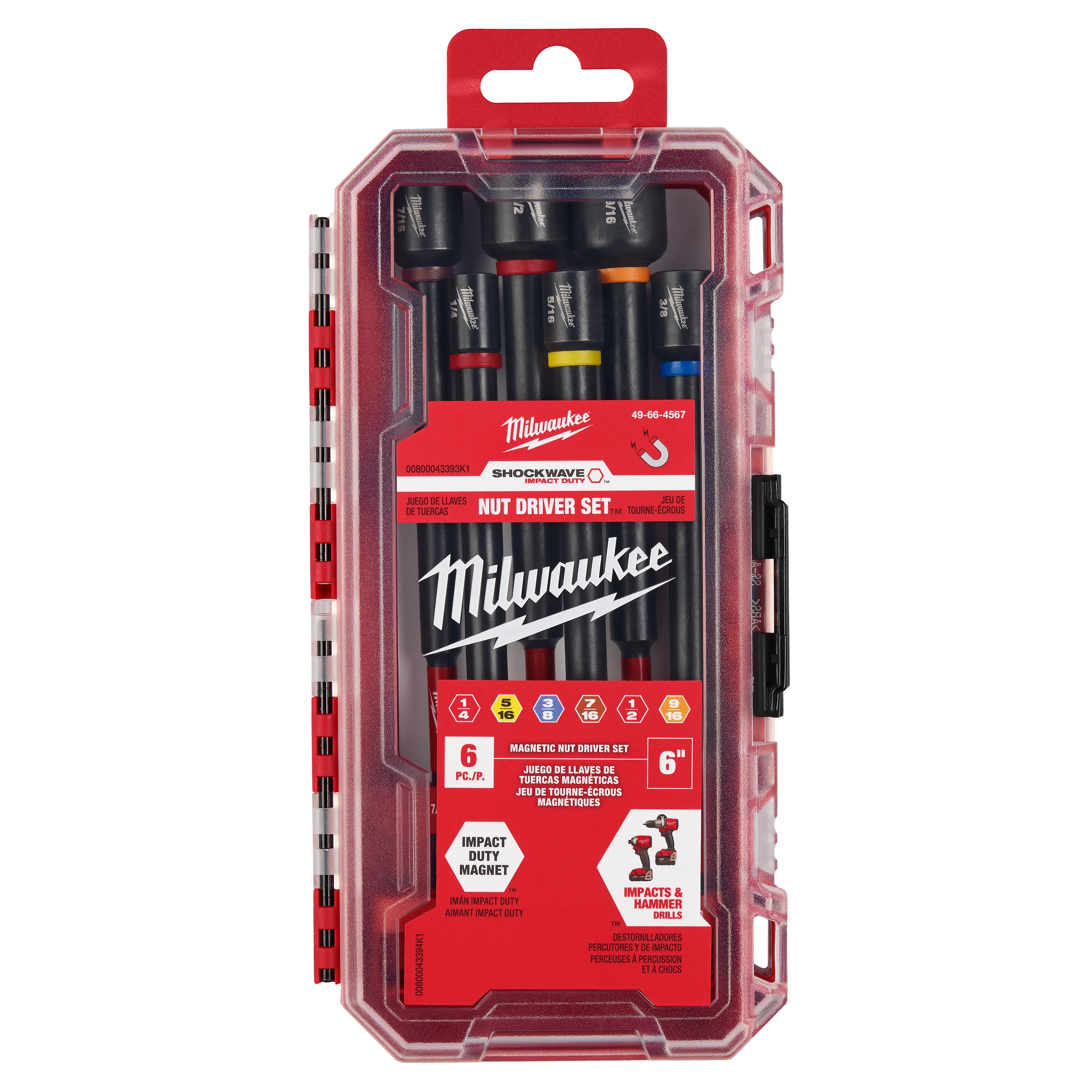 MILWAUKEE Milwaukee 49-66-4567 Shockwave Nut Driver Set 6in 6pc