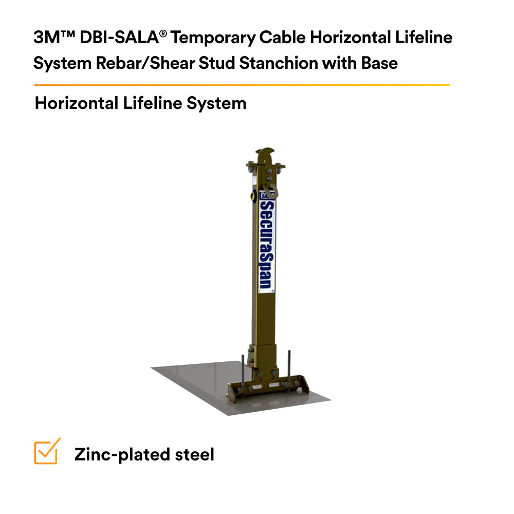 3M 3M 7100220295 DBI-SALA Stanchion Base For Use With Rebar/Shear Stud HLL System