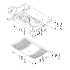 NUTONE NUTONE BHF80 PowerHeat 80 CFM 1.5 Sones Heater Exhaust Fan