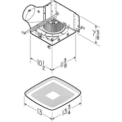 BROAN-NUTONE Broan-NuTone QTXE150 Ultra Silent Ventilation Fan 150 CFM 6 Ducting