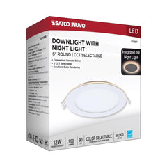 SATCO Satco S11887 12W LED Direct Wire Downlight with Night Light 6 Inch