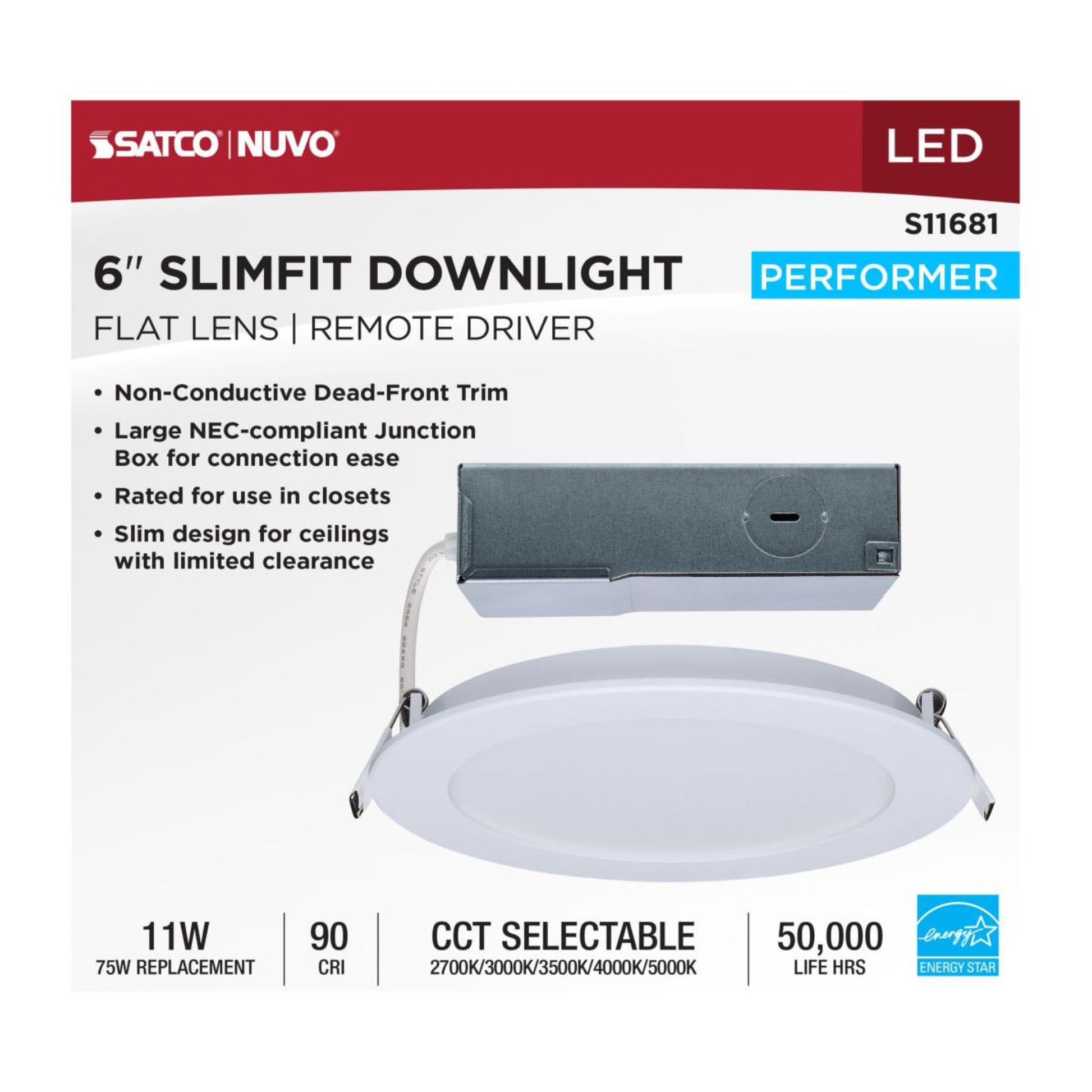 SATCO Satco S11681 11W LED Direct Wire Downlight 6 Inch Replacement MPN
