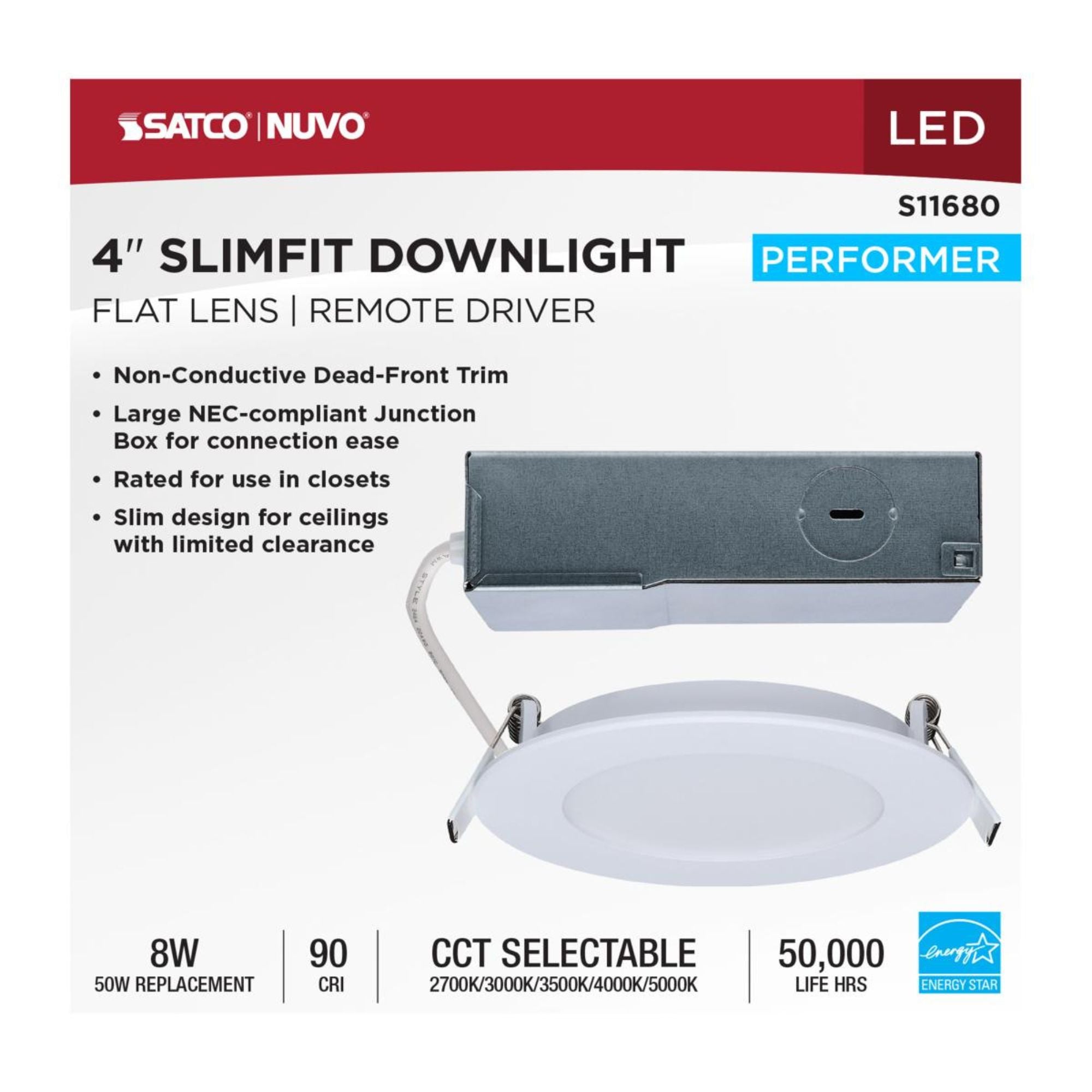 SATCO Satco S11680 LED Downlight 8W 4 Inch