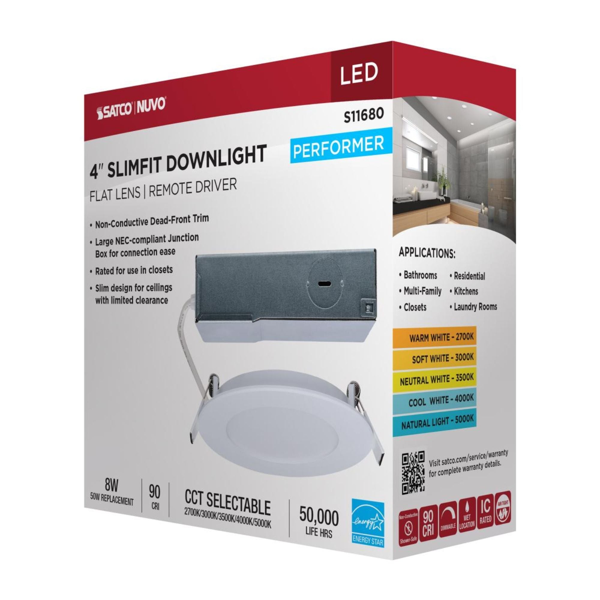 SATCO Satco S11680 LED Downlight 8W 4 Inch
