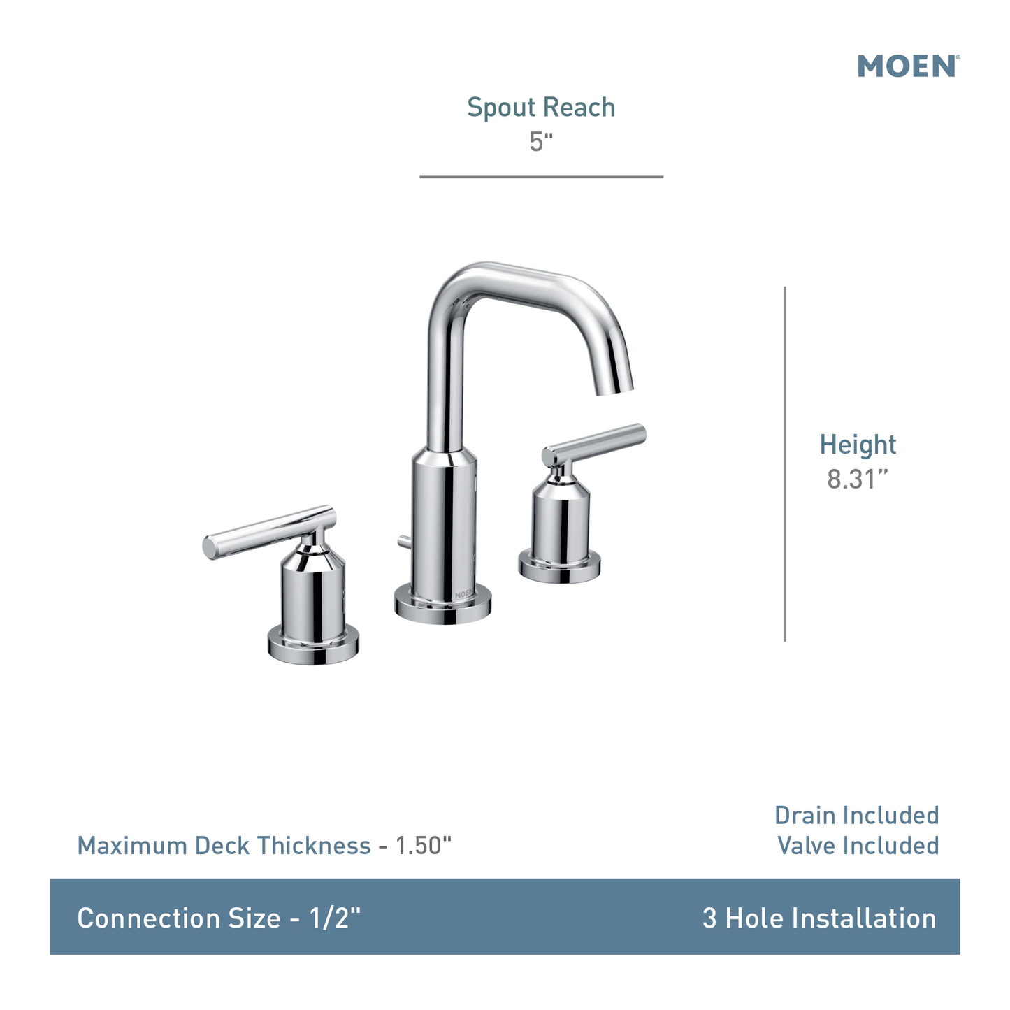 MOEN Moen TV6142BZG Gibson Two-Handle High Arc Bathroom Faucet