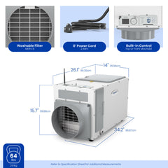 APRILAIRE APRILAIRE E100W Wi-Fi Dehumidifier 100 Pints