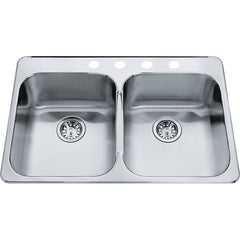 FRANKE FRANKE QDL2031-8-4N Steel Queen 31-1/4 x 20-1/2 Double-Bowl Kitchen Sink
