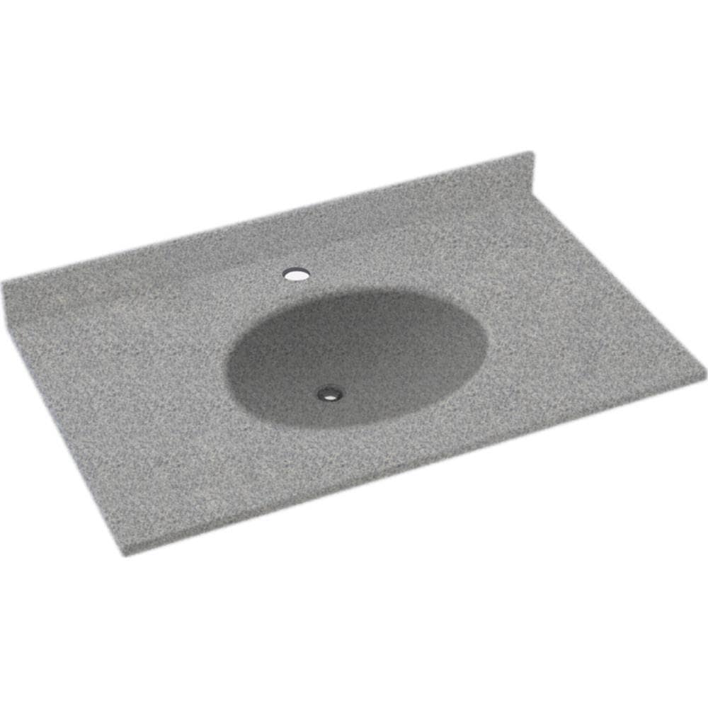 SWAN Swan VT01937.042 Ellipse Single-Bowl Vanity Top 37-in L X 19-in W X 7.25-in H