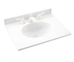 SWAN Swan VT01937.042 Ellipse Single-Bowl Vanity Top 37-in L X 19-in W X 7.25-in H
