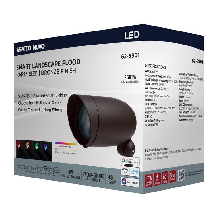 SATCO Satco 62-5901 LED 6W Landscape Flood RGB and 2700K-5000K Tunable White