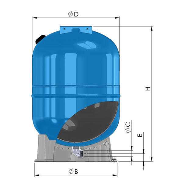 ZILMET Zilmet ZHP203BC Elbow Well Tank 27.7 Gallons
