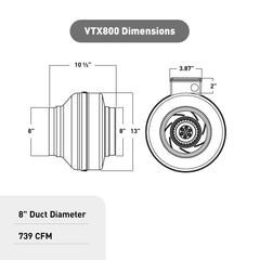 PANASONIC Panasonic VTX800 Atmosphere Vortex VTX Series 8-Inch Diameter