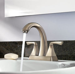 Pfister LF-048-SLKK Selia Centerset Bathroom Faucet, 2 Handles, Push and Seal Drain, 1.2 gpm Flow Rate