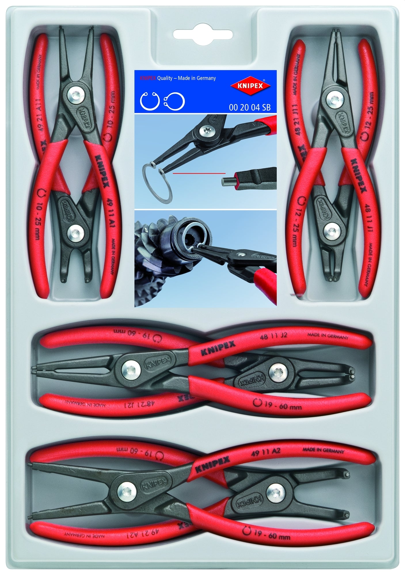 KNIPEX KNIPEX 00-2004SB 8 Pc Precision Snap Ring Pliers Set