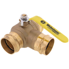 WEBSTONE Webstone H-80747W 2 Press 3-Way DZR Brass T-Flow Ball Valve (Lead Free)