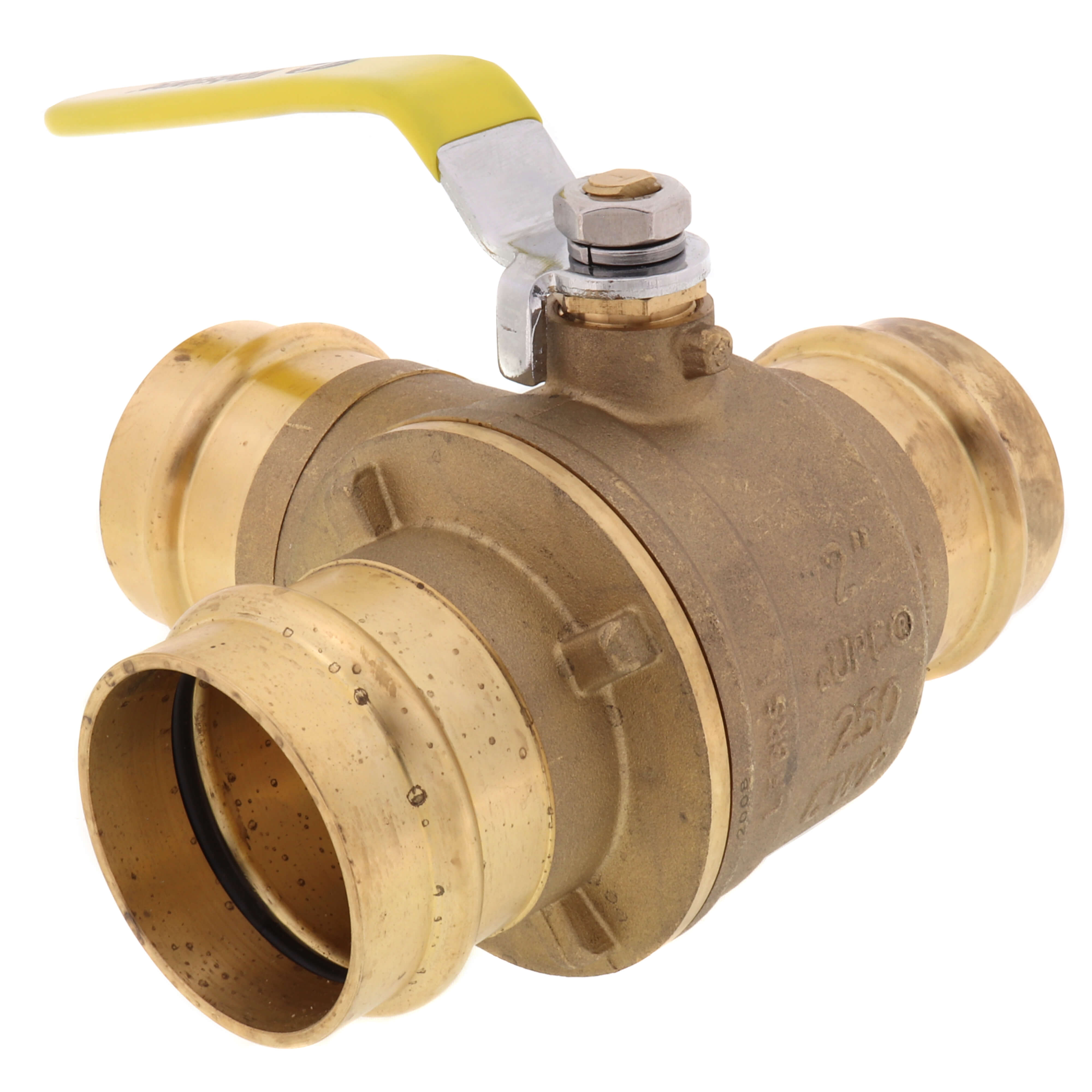 WEBSTONE Webstone H-80747W 2 Press 3-Way DZR Brass T-Flow Ball Valve (Lead Free)