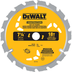 DEWALT DeWalt DW3192 Circular Saw Blades, 7-1/4 Diameter, 18 Teeth