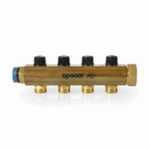 UPONOR Uponor A2663212 R32 x R20, NPT x NPT, 145 PSI, UNS C3850 Brass, 2-Port, Manifold with Balancing Valve