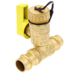 WEBSTONE Webstone H-80672W 1/2 Pro-Pal Press T-Drain Full Port Ball Valve w/ Hi-Flow Hose Drain Lead Free