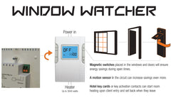 KING ELECTRIC King Electric WRP230-B-ND Thermostat Programmable Window Watcher 208/240V 16AMP