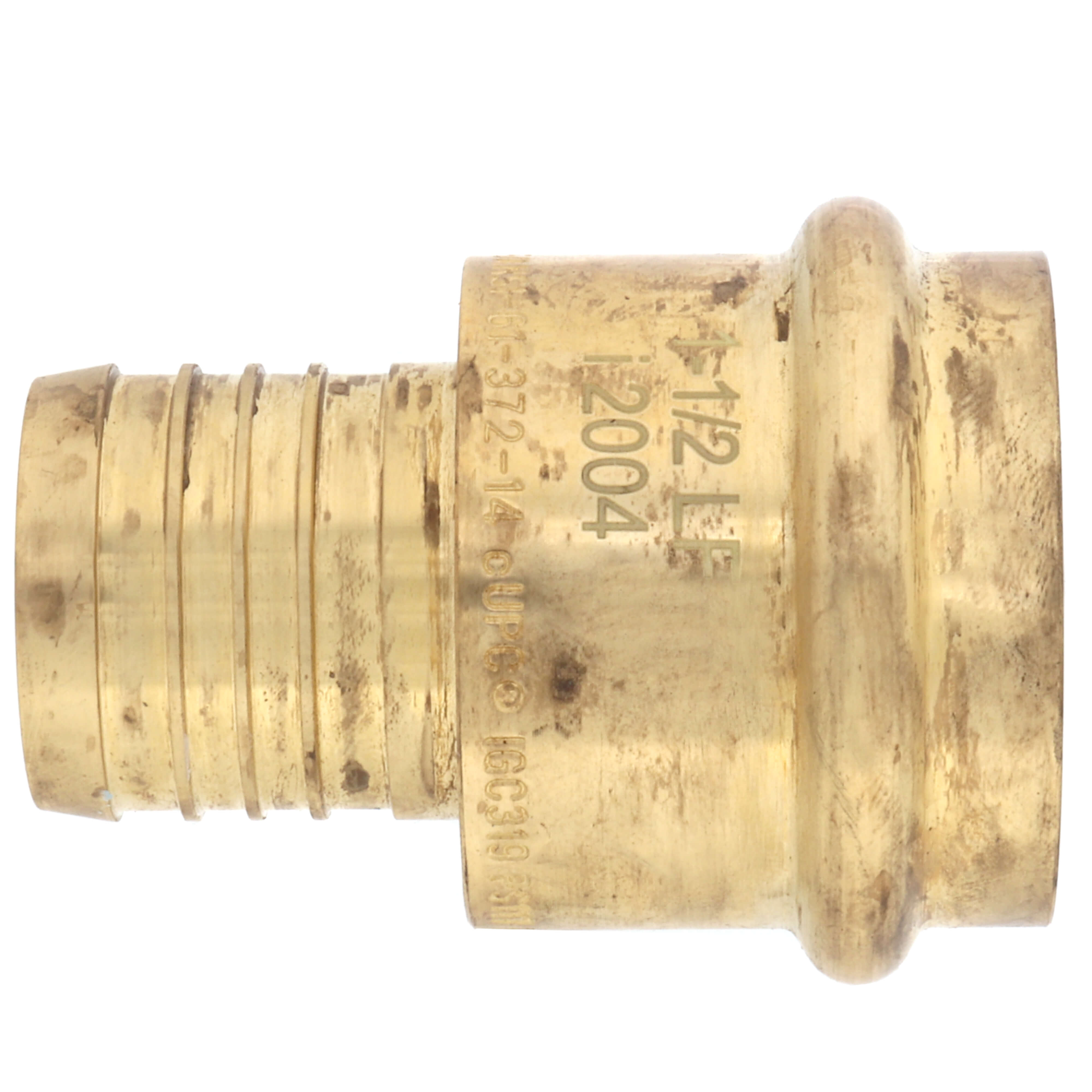 WEBSTONE Webstone H-16806W 1-1/2 PEX Crimp x Copper Press Brass Adapter (Lead Free)