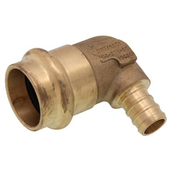 WEBSTONE Webstone H-16824W-RX 1 x 3/4 PEX Crimp x Copper Press Brass Transition Elbow w/ Copper Tube Stiffener
