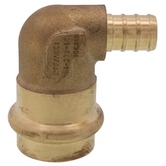 WEBSTONE Webstone H-16823W-R58 5/8 x 3/4 PEX Crimp x Copper Press Brass Transition Elbow w/ Copper Tube Stiffener