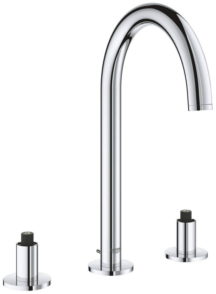 GROHE GROHE 20069003 GROHE FITTINGS POWER 8 Widespread 2-Handle Bathroom Faucet 1.2 GPM