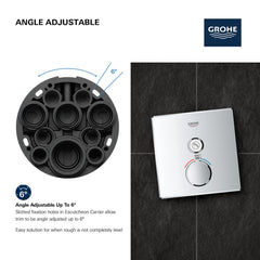 GROHE Grohe 291402430 Single Function Thermostatic Valve Trim in Matte Black
