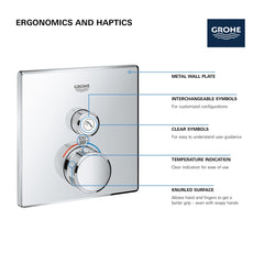 GROHE Grohe 291402430 Single Function Thermostatic Valve Trim in Matte Black