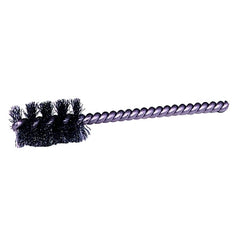 WEILER Weiler 21079 Round Wire Power Tube Brush, 1-1/8 in Dia x 1 in L, 3-1/2 in OAL, 0.008 in Dia Filament/Wire, Steel Fill