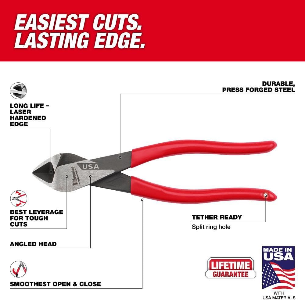 MILWAUKEE Milwaukee MT508A Diagonal Dipped Grip Cutting Pliers 8 in