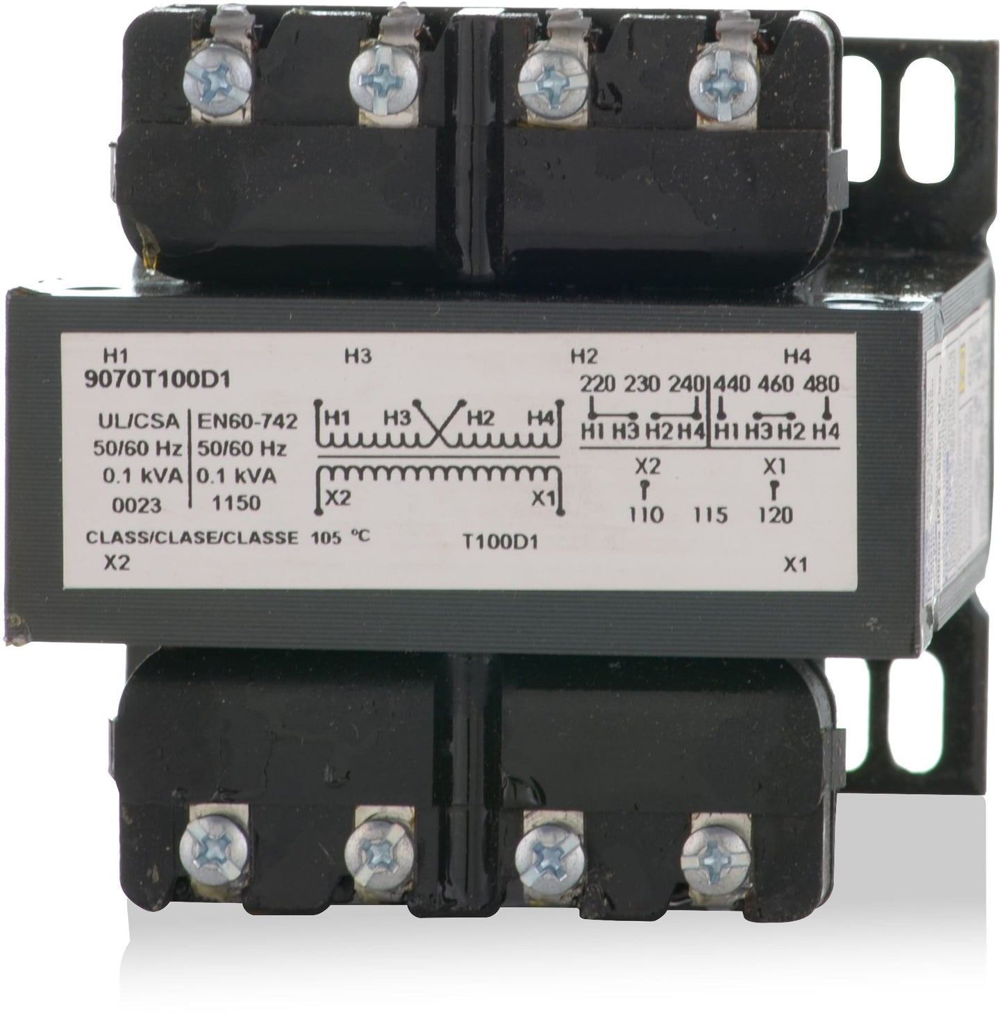 SCHNEIDER ELECTRIC SQUARE D 9070T100D1 Control Transformer 100VA (2.89 In. H)